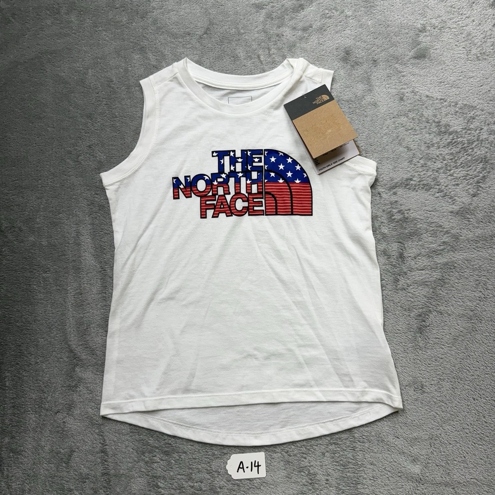 Girl's Youth The North Face Americana Peace Patriotic Tank Top Sz 7/8